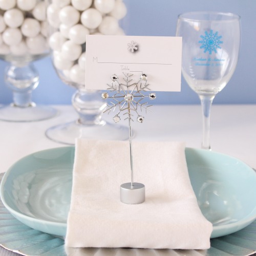 winter wedding place card holders